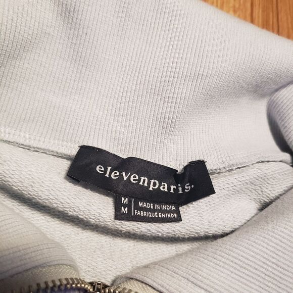 Eleven Paris Pastelcore Clean girl Half-Zip Light Blue Sweatshirt - Picture 7 of 11